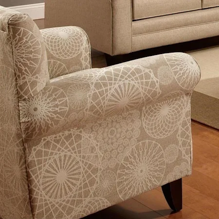 Print Fabric Accent Chair